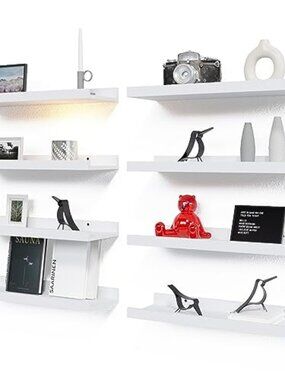 New 8 Set Floating Wall Mounted Shelves, Nursery Hanging Book Shelves